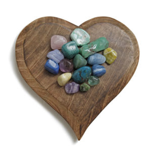 Caring for your Crystals. Heart with Crystal Tumbles at Avalon InLaKesh